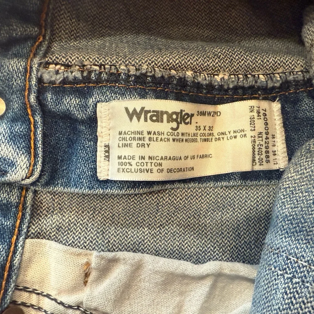 WRANGLER MWZ Slim Fit VINTAGE  Style Jean 35x32 rare wash‎ Denim